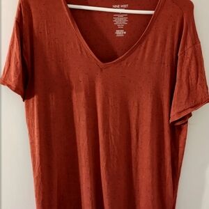 Nine West Large Rust Short Sleeve Shirt